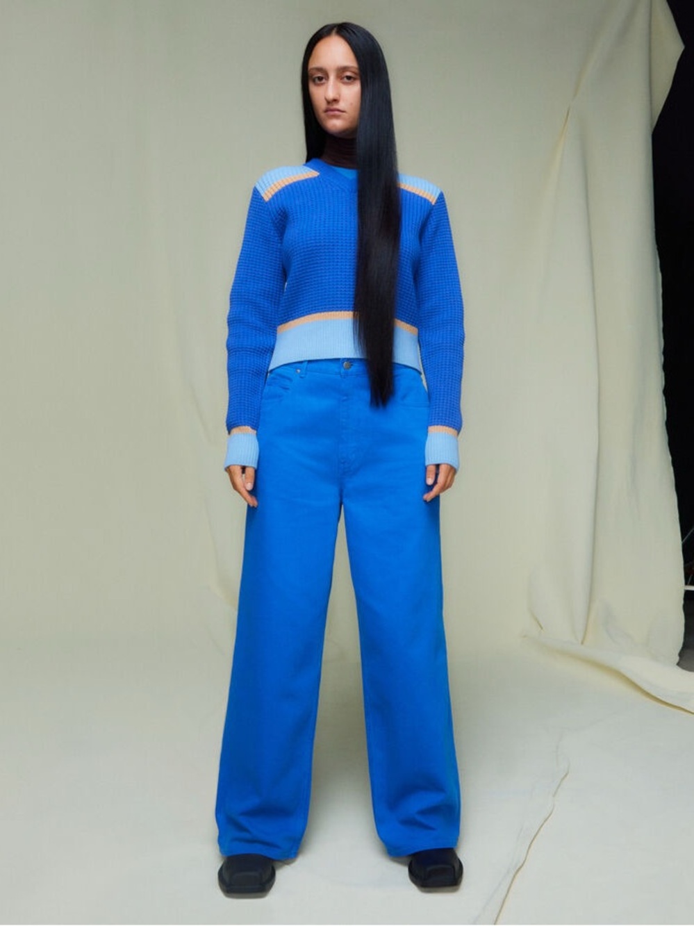 Marni X Uniqlo Blue Wide Leg Baggy Jeans Size 23 x 31
